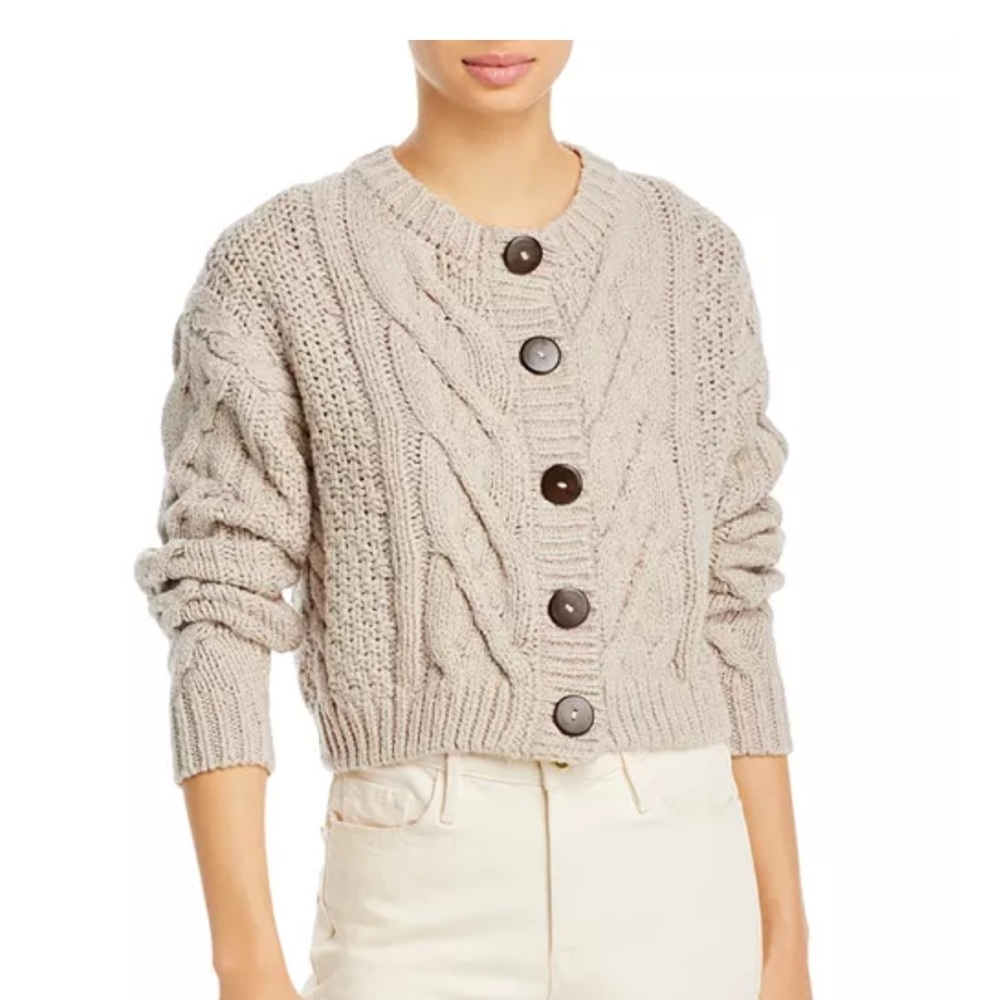 Cozy Cable Knit Button-Front Sweater Cardigan - Cream